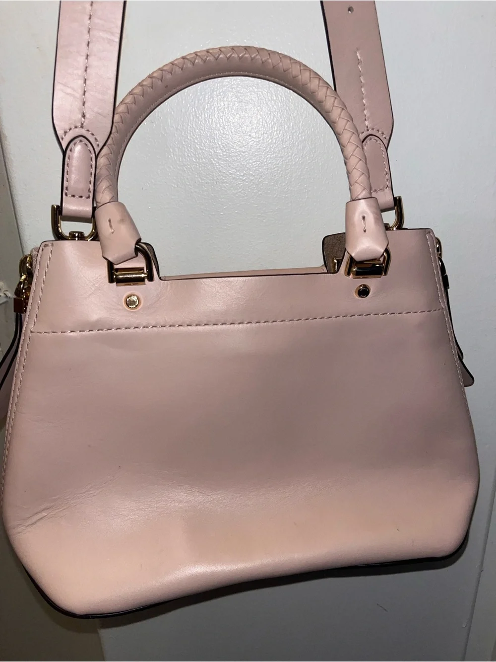 Michael Kors Blush Pink Leather Shoulder Bag with Matching Wallet